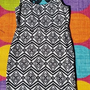 Black and white tribal print dress